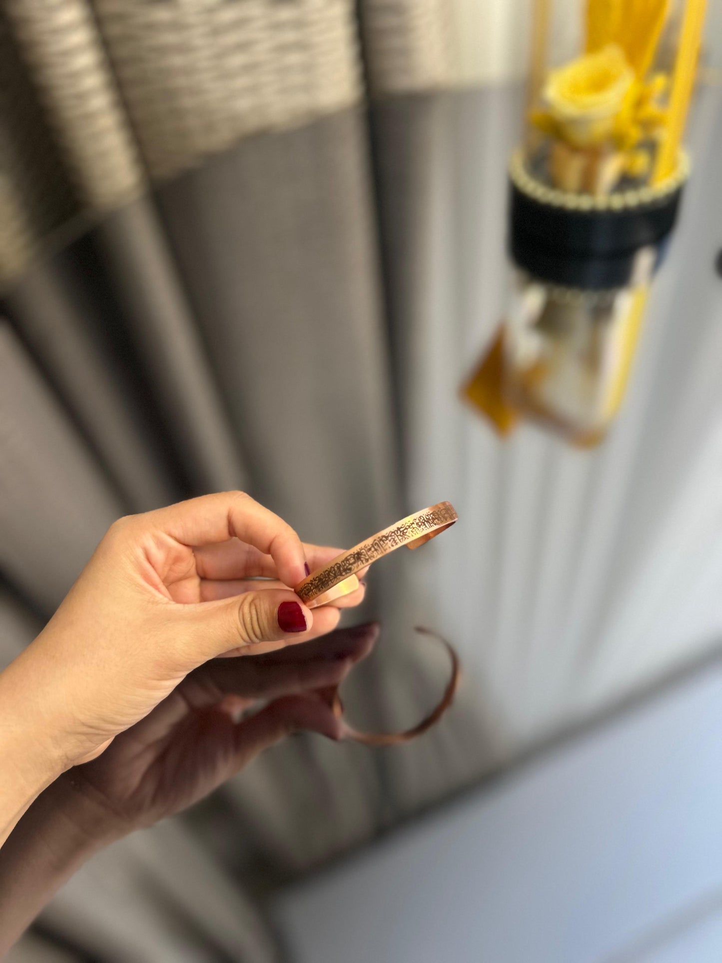 Minikkoza® El İşçiliği Ayetel Kürsi Bakır Bileklik