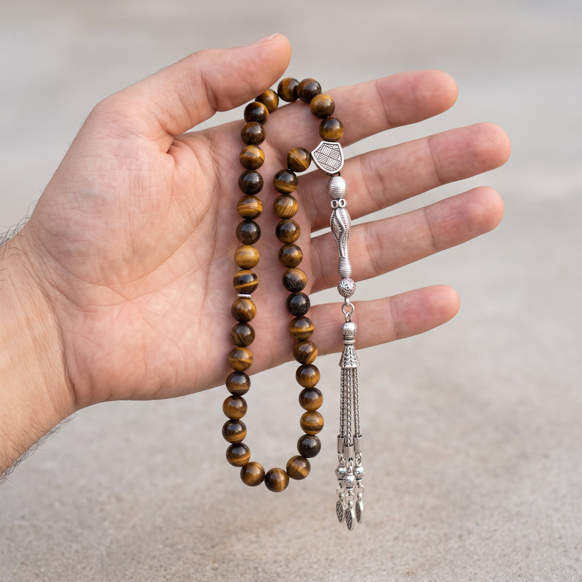 📿 %100 Doğal Taş Kaplan Gözü Tesbih 📿