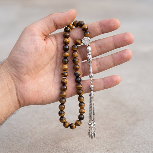 📿 %100 Doğal Taş Kaplan Gözü Tesbih 📿